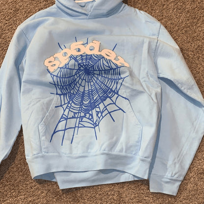 sp5der hoodie sky blue large new with tags