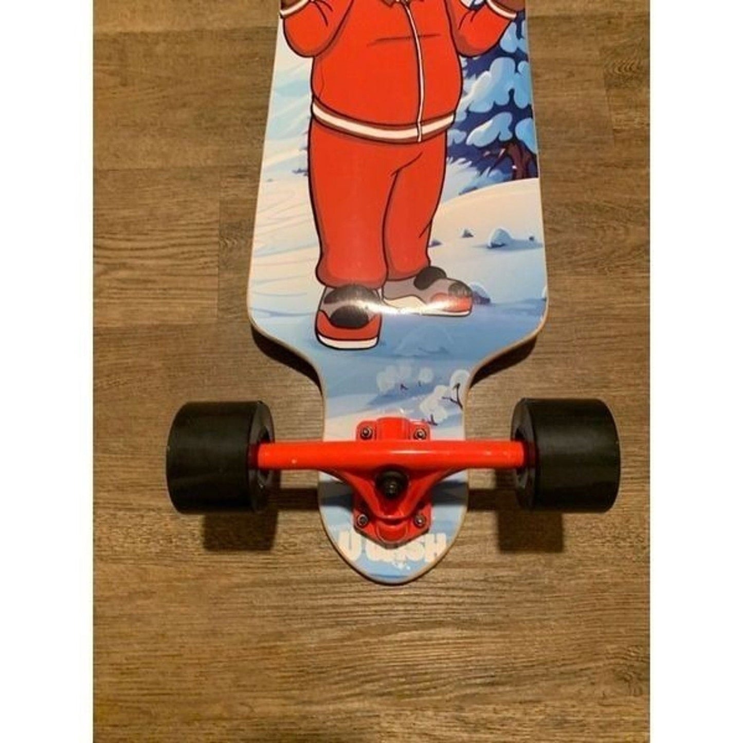 Rim Ryderz Black Santa UWish Skateboard Long Board with Rims