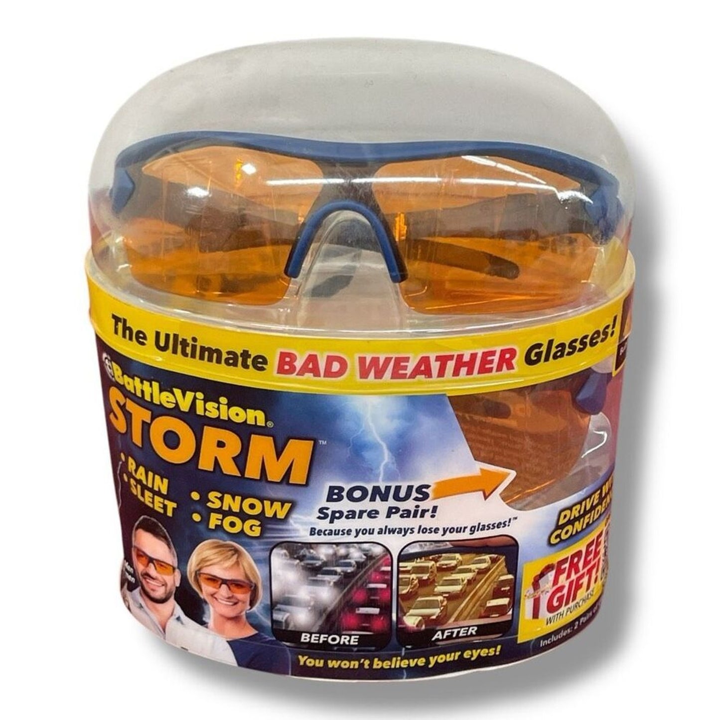 Battlevision Wrap Around Glasses Ultimate Bad Weather Glasses Brand New