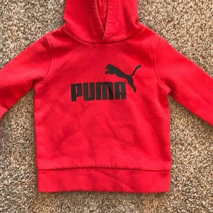 Puma kids, toddler sweatshirt, hoodie, red cotton size 12 months