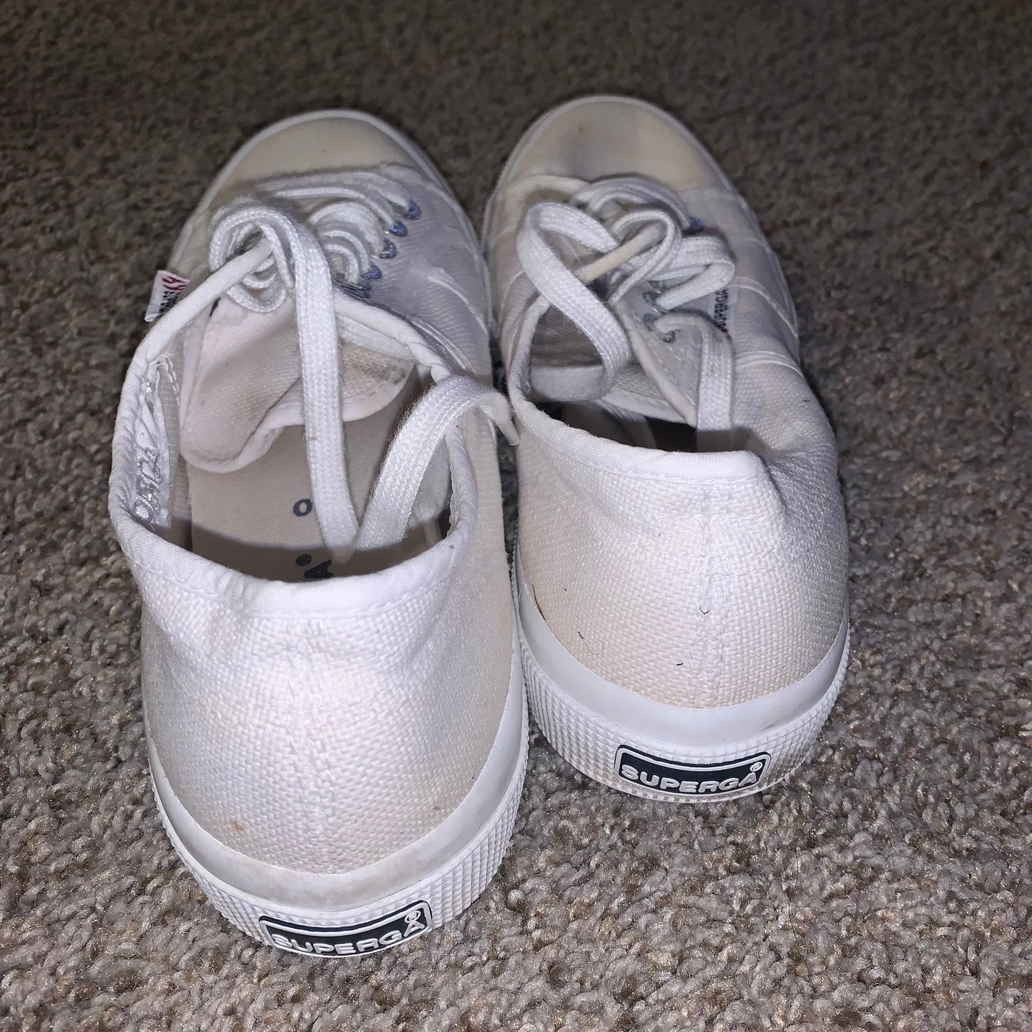 Superga Women’s White Canvas Laced Sneakers Shoes Size 9.5