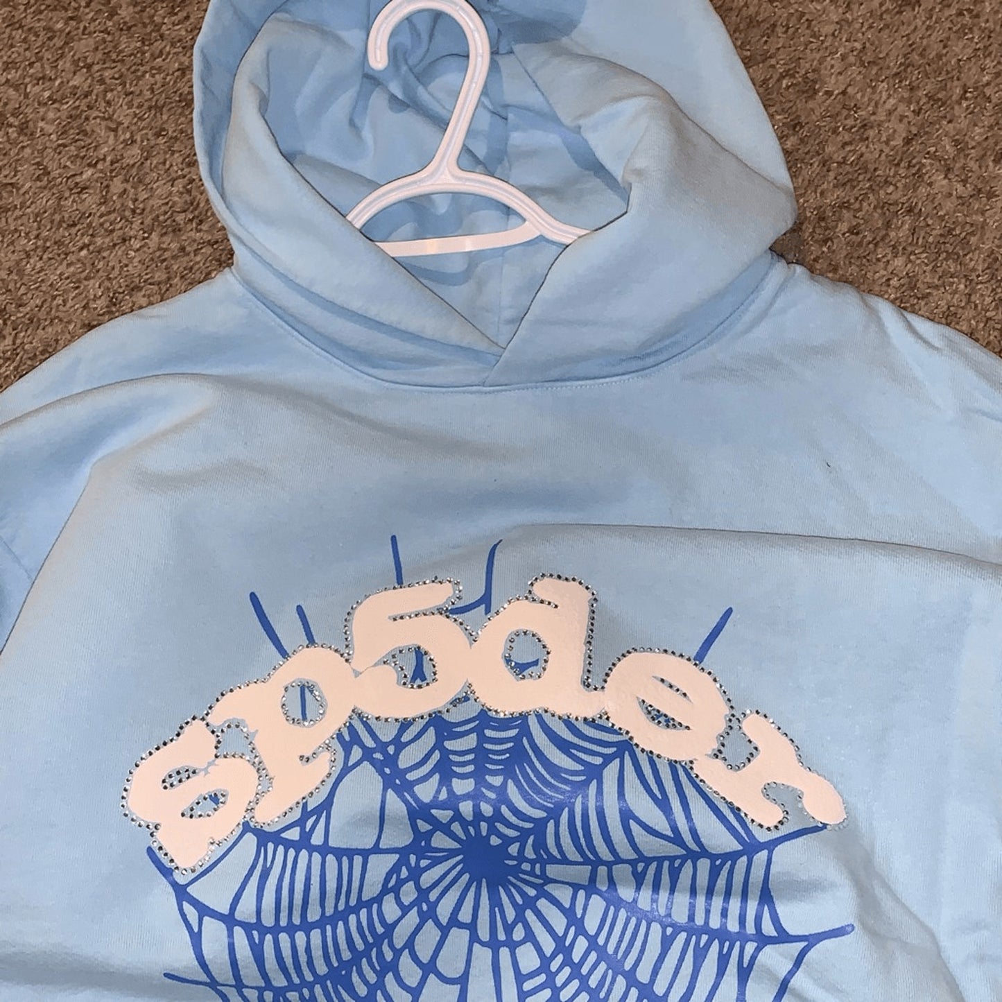 sp5der hoodie sky blue large new with tags