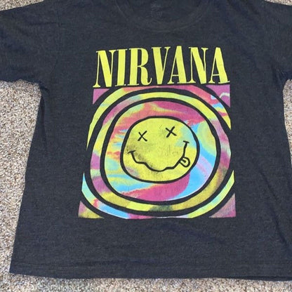 Nirvana women’s T-shirt, gray cotton size small