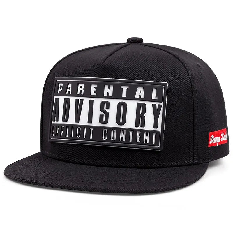 Parental Advisory Offset Printed Baseball Cap - Hip Hop Adjustable Snapback Hat