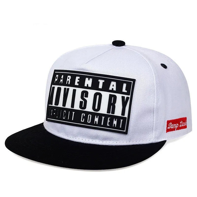 Parental Advisory Offset Printed Baseball Cap - Hip Hop Adjustable Snapback Hat