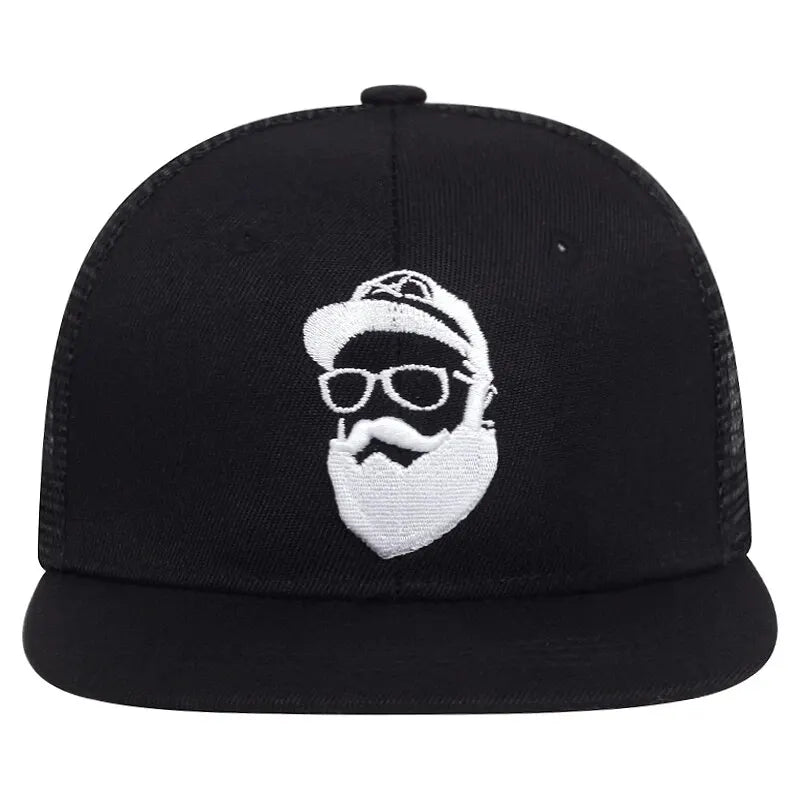 Unisex Uncle Beard Embroidered Baseball Cap - Adjustable Hip-Hop Sunscreen Hat