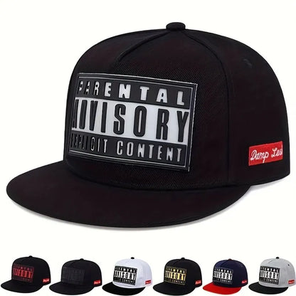 Parental Advisory Offset Printed Baseball Cap - Hip Hop Adjustable Snapback Hat