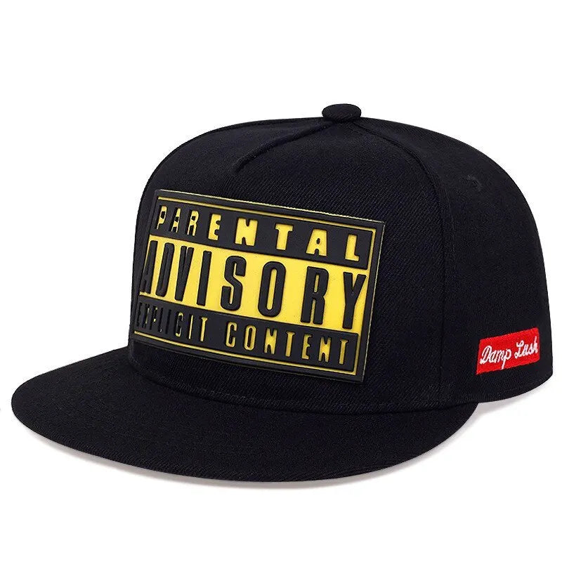 Parental Advisory Offset Printed Baseball Cap - Hip Hop Adjustable Snapback Hat