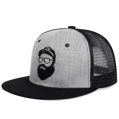 Unisex Uncle Beard Embroidered Baseball Cap - Adjustable Hip-Hop Sunscreen Hat