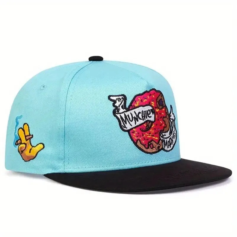 Doughnut Embroidery Baseball Cap - Adjustable Hip-Hop Hat for Outdoor Sunscreen & Casual Wear