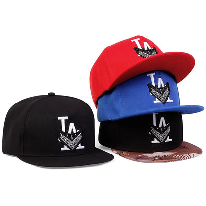 Los Angeles LA Snapback Hat - Black with Desert Flowers, Adjustable Hip-Hop Baseball Cap