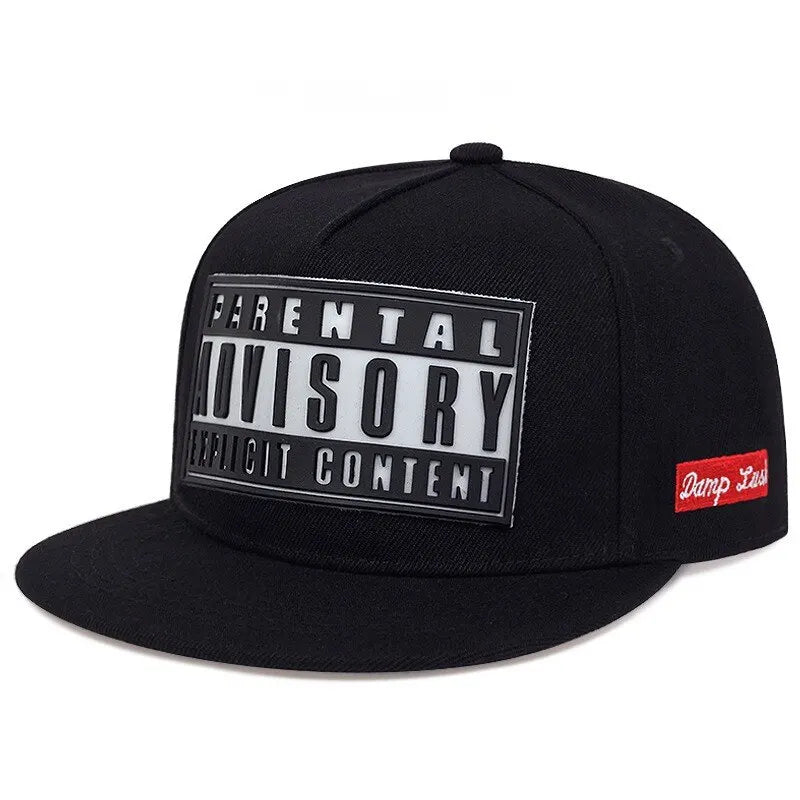 Parental Advisory Offset Printed Baseball Cap - Hip Hop Adjustable Snapback Hat