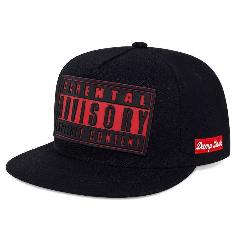 Parental Advisory Offset Printed Baseball Cap - Hip Hop Adjustable Snapback Hat