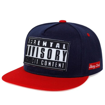 Parental Advisory Offset Printed Baseball Cap - Hip Hop Adjustable Snapback Hat