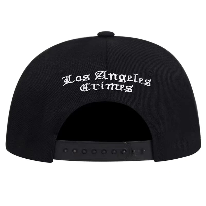 Los Angeles LA Snapback Hat - Black with Desert Flowers, Adjustable Hip-Hop Baseball Cap