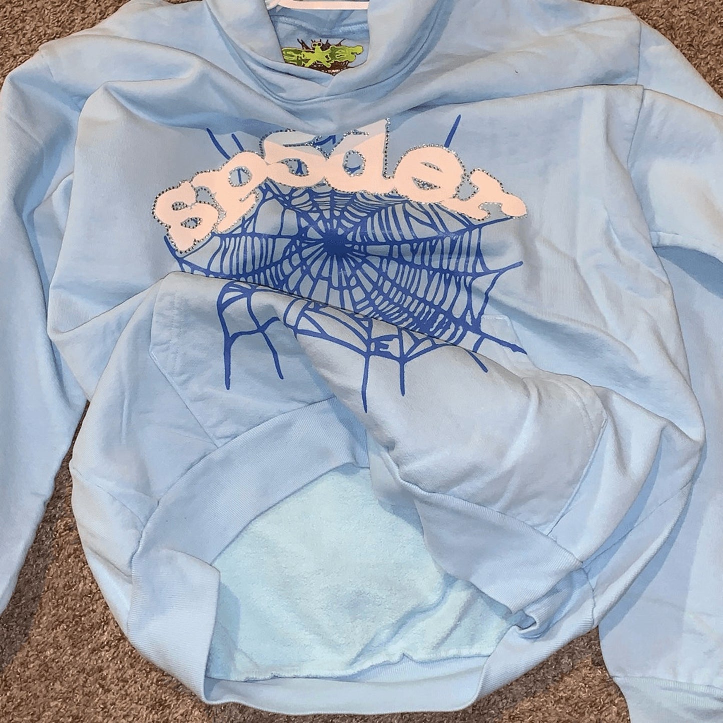 sp5der hoodie sky blue large new with tags