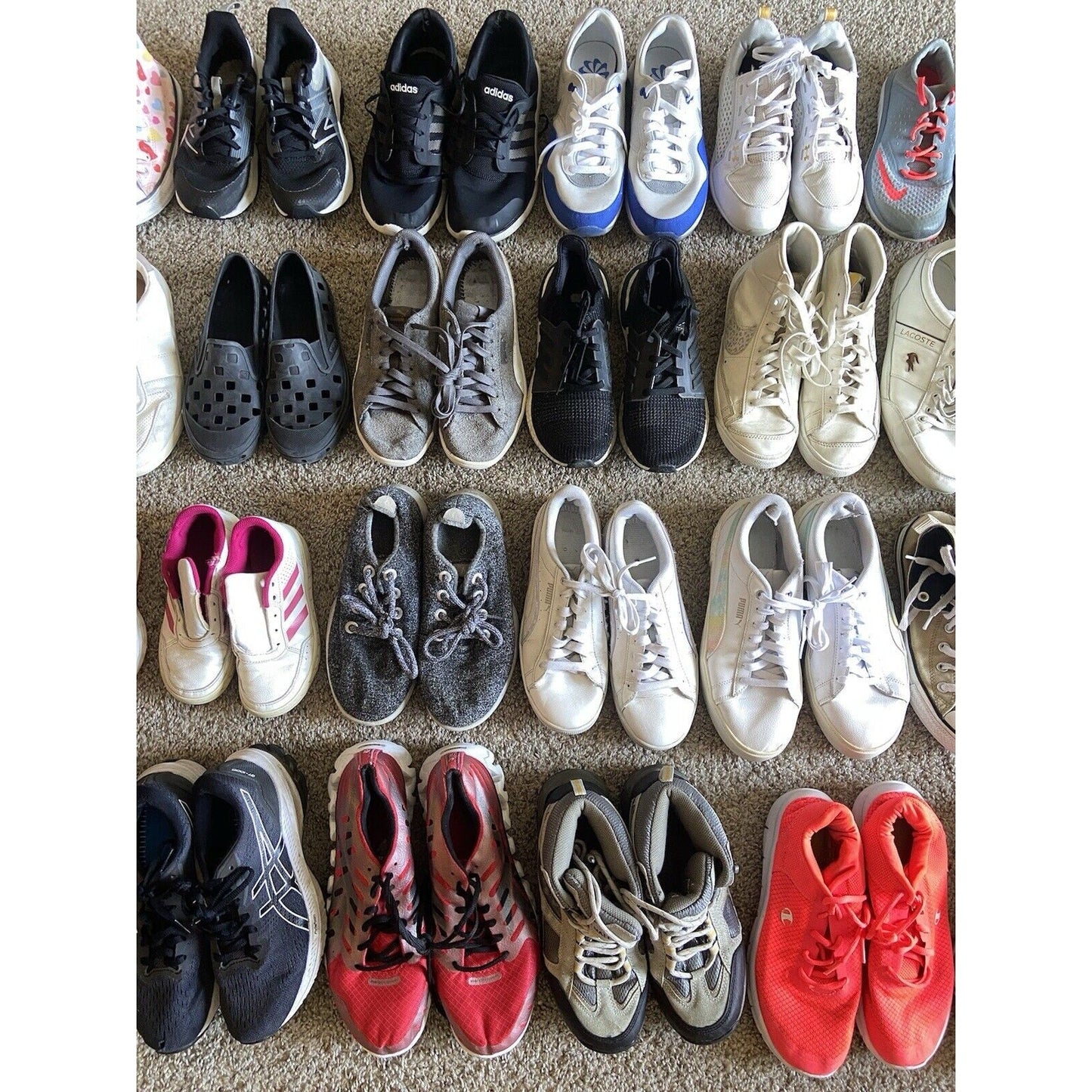 Wholesale Lot 15 Sneakers Nike Adidas Vans Asics Puma Cleats Kids