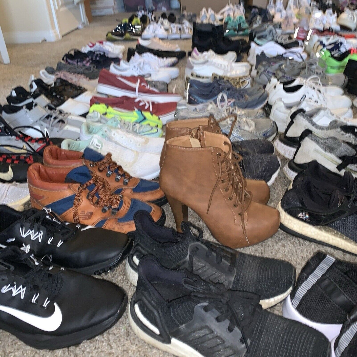 Wholesale Lot 15 Sneakers Nike Adidas Vans Asics Puma Cleats Kids