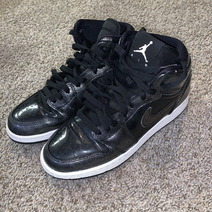 Nike Air Jordan 1 Retro High Black Patent Leather Anti-Gravity Machines Size 7