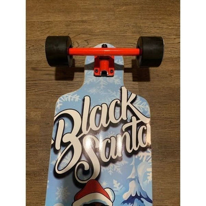 Rim Ryderz Black Santa UWish Skateboard Long Board with Rims