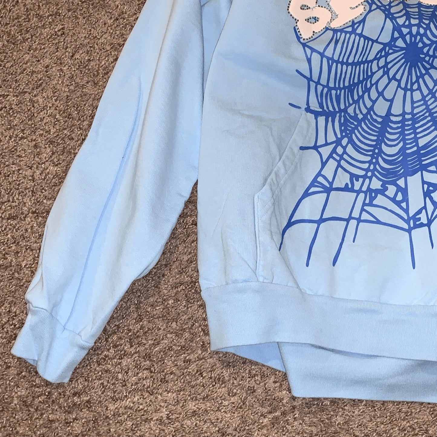 sp5der hoodie sky blue large new with tags